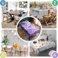 thumbnail image 4 of Purple Lavender Butterfly Scene Rectangle Tablecloth 60"x84",Waterproof Polyester Rectangle Table Cloth, Wipeable Spillproof Polyester Tablecloth for Dining, Camping, Indoor and Outdoor, 4 of 5