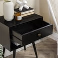 thumbnail image 2 of Mid Century Modern 1-Drawer Bedroom Nightstand in Black, 2 of 14