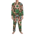 thumbnail image 3 of Fotbe Cactus 4 Pattern Long Sleeve Pajama Set for Men,Sleepwear Set,2-piece Loungewear Set,Soft PJs Comfy Nightwear with Pockets-X-Large, 3 of 7