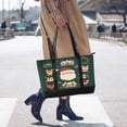 thumbnail image 4 of FORMRS Canvas Laptop Tote Bag for Women with 15.6" Computer Compartments Shoulder Handbag, Green Christmas, 4 of 7