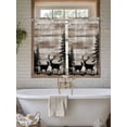 thumbnail image 4 of Deer Silhouettes 2 Panel Kitchen Curtains for Windows, Trees Wooden Retro Art Farmhouse Bathroom Privacy Curtain, Home Décor Window Treatment for Bedroom/Living Room 55"x45", 4 of 6