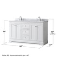thumbnail image 6 of Wyndham Collection 60" Oval Sinks Wood Double Bathroom Vanity in White, 6 of 6