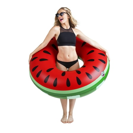 BigMouth Inc. Giant Inflatable Watermelon Pool Float, Patch Kit Included, Durable Swim Tube (Watermelon Ring)