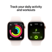 Apple Watch Series 11 [GPS + Cellular 46mm] Smartwatch with Rose Gold Aluminum Case with Light Blush Sport Band - M/L