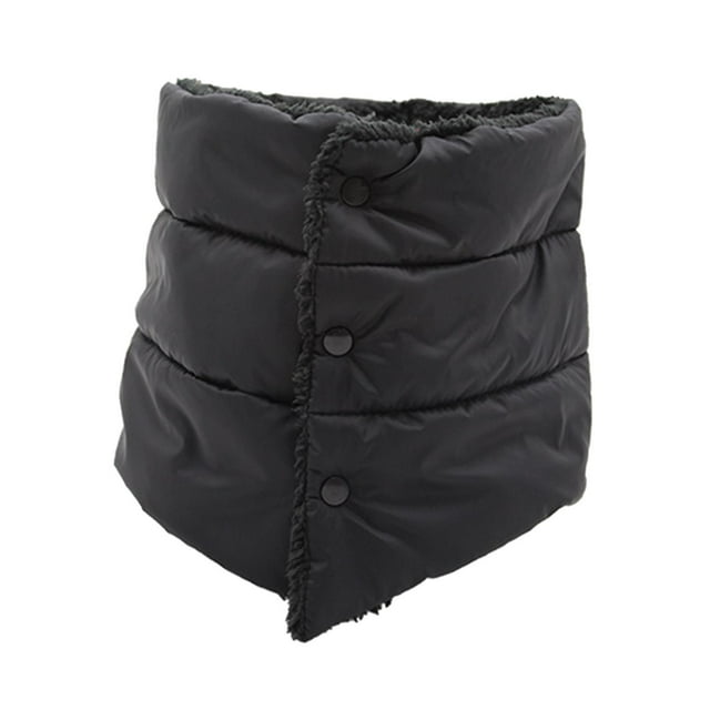 Bufanda de invierno sólida, cálida, suave, impermeable, con cuello brillante para mujer para deportes al aire libre negro