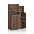 thumbnail image 4 of Furniture of America  Gern 39-in. Rustic Walnut 7-shelf Buffet w/ Wine Rack, 4 of 5