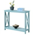 thumbnail image 2 of Convenience Concepts Oxford Console Table in Sea Foam Green Wood Finish, 2 of 9