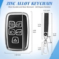 thumbnail image 6 of Key Fob Cover Compatible with Range Rover LR4 Sport Evoque Jaguar XF XJ XJL F-Pace Keychain Case Holder Protector,Black, 6 of 6