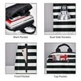 thumbnail image 4 of Naloa Black And White Stripes Print Lightweight DayBackpack Suitable for school, work, shopping, travel, etc., 4 of 5