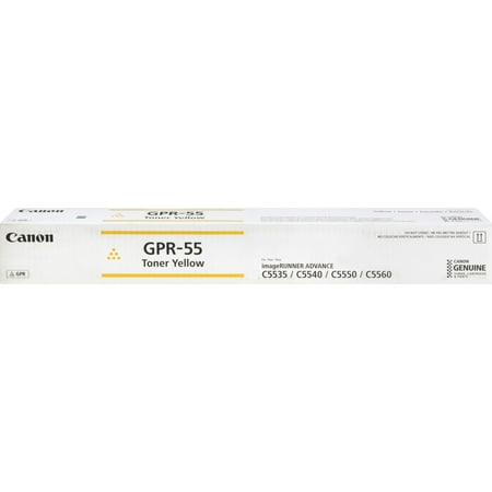 Canon  CNM0484C003  GPR-55 Toner Cartridge  1 Each GPR-55 toner cartridge is designed for use with Canon imageRunner Advance C5535i  C5540i  C5550i and C5560i. Consistent performance meets high-quality output. Easy-install cartridge saves time and boosts productivity. Bottle cartridge yields approximately 60 000 pages. Canon GPR-55 Original Toner Cartridge - Yellow  1 Each (Quantity)