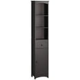 thumbnail image 2 of HOMCOM Bathroom Storage Cabinet, Free Standing Bathroom Storage Unit, Tall Linen Tower with 3-Tier Shelves and Drawer, Brown, 2 of 9