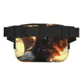 thumbnail image 3 of Fotbe Sac Banane Imprimé Aigle Chauve Ciel Doré pour Femmes et Hommes, Sac de Taille Carré à Double Couche Imperméable avec Sangle Réglable pour Randonnée, Jogging, Cyclisme, 3 of 9