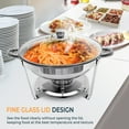 thumbnail image 4 of 8 Pack Stainless Steel Chafing Dish Buffet Set 5L Round Chafers BBQ Party W/Lid, 4 of 9