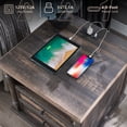 thumbnail image 6 of OKD Farmhouse Nightstand, 3 Drawer Wood Side Table with Charging Station for Bedroom, Living Room, Dark Rustic Oak, 6 of 8