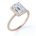 thumbnail image 4 of JeenMata Anillo de Compromiso Classic con Halo de Talla Esmeralda de 1,75 Quilates en Oro Rosa de 18 K sobre Plata, 4 of 6