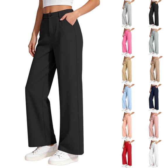 VIPOIN Girls' Back to School Dress Pants High Waisted Straight Leg School Uniform Trousers