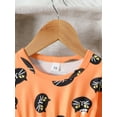 thumbnail image 4 of Emmababy Orange Long Sleeve Dress with Cat Print for Baby Girls on Halloween, 4 of 9
