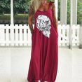 thumbnail image 3 of De Vestido sexy con bolsillos y estampado de cuello redondo para mujer, informal, con cordones, 3 of 9