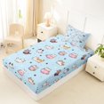thumbnail image 4 of Homewish Kawaii Cat Animal Twin Sheets,Cartoon Pet Themed Bedding,Blue,3-Piece,1 Fitted Sheet and 1 Pillowcase, 4 of 6