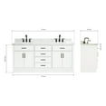 thumbnail image 3 of Ariel Hepburn 73 In. Double Oval Sink Vanity With 1.5 In. Carrara White Countertop In White, 3 of 10