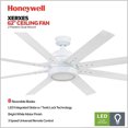 thumbnail image 2 of Honeywell Xerxes Ceiling Fan, Quiet Motor and Remote Control, 62", Bright White, 2 of 8