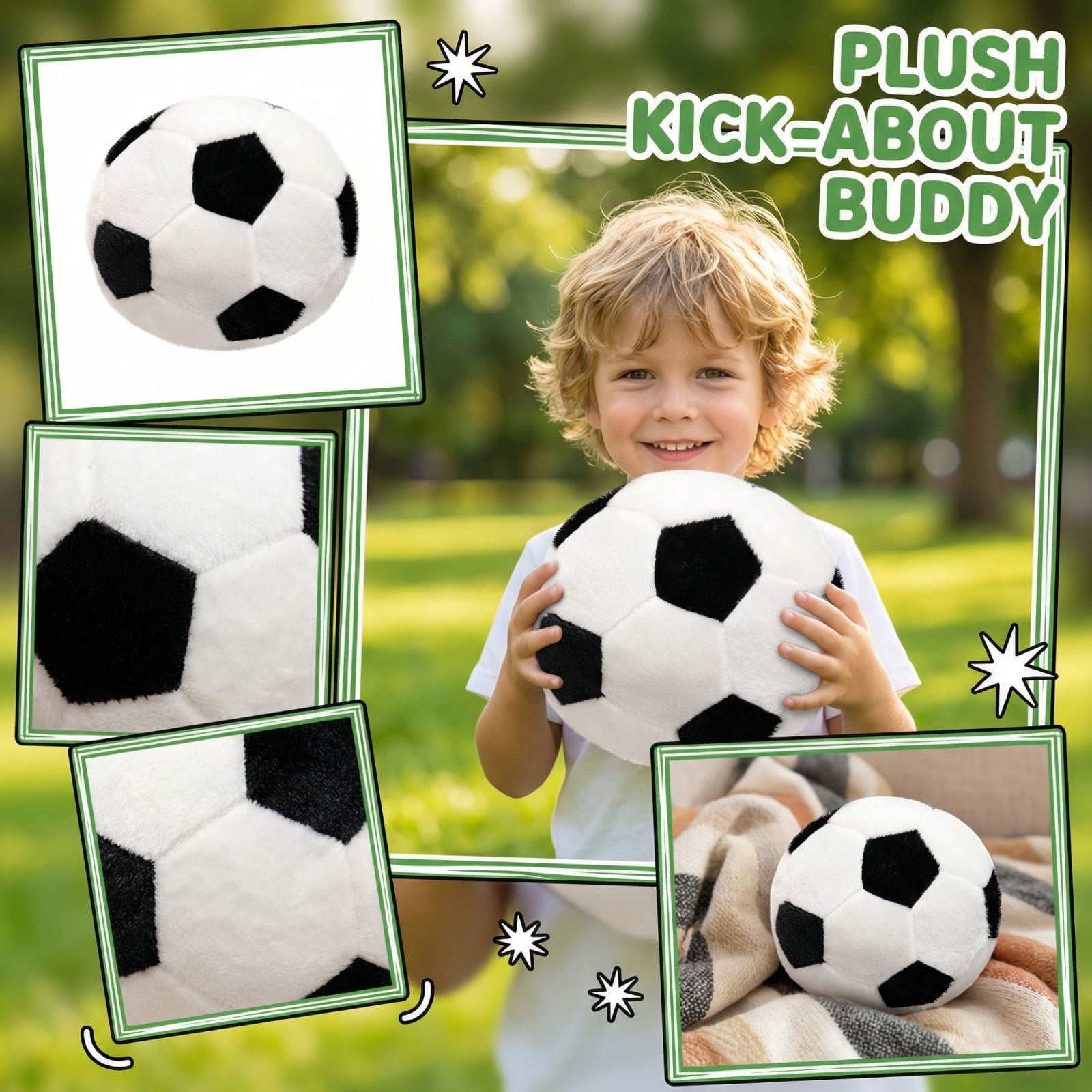 ABOOFAN Jouet Peluche Forme De Football Coussin Doux Et Amusant Pour Décoration De Chambre Et Compagnon De Sommeil