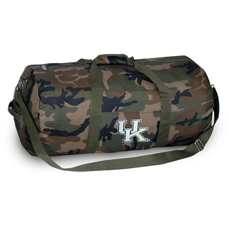 University Of Kentucky Camo Duffel Bag Or Wildcats Gym With Tough Metal Hardware