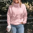 thumbnail image 4 of Women's Turtleneck Long Sleeve Loose Fit Sweater, 4 of 9