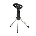 thumbnail image 2 of Foldable Mini Desktop Tripod Stand, with Mic Clips for Lectures, Podcasts, Online Chat, Meeting, Screencasts and More, 2 of 7
