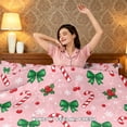 thumbnail image 7 of Yspwyqan Pink Christmas 3 Piece Comforter Set Twin XL, Soft All Season Candy Cane Bow Bedding Set with 1 Comforter 2 Pillow Shams for Girls Room Holiday Decor, 7 of 7