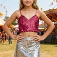 thumbnail image 2 of MuXiKeJi Clothes Girls Carnival Adjustable Strap Sequin Crop Top for Kids and Teens, 2 of 4