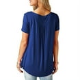thumbnail image 4 of Uhndy Womens Summer Short Sleeve Blouse Shirt Tops Casual Loose Plain Plus Size Tunic, 4 of 4
