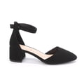 thumbnail image 2 of LuckLilac Women's Round Toe Pumps Ankle Strap Low Buckle Block Heel Sandals Dress Wedding Office Party Shoes, 2 of 5