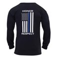 thumbnail image 1 of Rothco Thin Blue Line Honor and Respect Long Sleeve T-Shirt, L, 1 of 4
