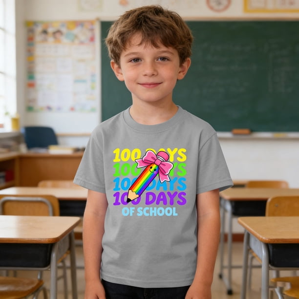 Blusas y camisas de manga corta con cuello redondo para niños y niñas, camisetas gráficas de manga corta, blusas con estampados bonitos para la temporada escolar.