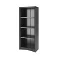 thumbnail image 4 of CorLiving Quadra Engineered Wood 4-Tier Adult Bookcase with 3 Adjustable Shelves, Black, 4 of 7