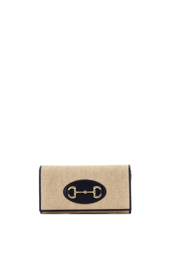 Pre-Owned Horsebit 1955 Chain Wallet Canvas with Leather By Rebag