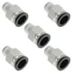 thumbnail image 1 of Conectores de aire de 1/2" rosca macho, conector rápido de línea de aire, plástico niquelado, cobre 1/4" NPT, 5 piezas, tono negro y plateado, 1 of 1
