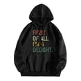 thumbnail image 2 of First Of All I'm A Delight Hoodies for Women Fall Winter Long Sleeve Funny Sarcastic Graphic Hooded Sweatshirt with Pockets, 2 of 4