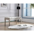 thumbnail image 4 of Kmax Tufted Entryway Bench, Upholstered Rustic Ottoman Bench, 31.5" x 15.75" x 15.7" Beige, 4 of 15