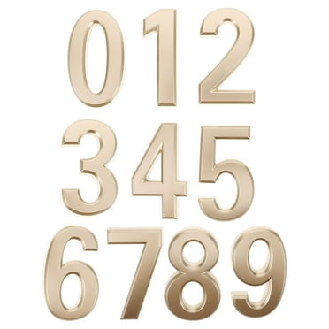 10 Pcs House Number Plaque for outside Address Signs Golden