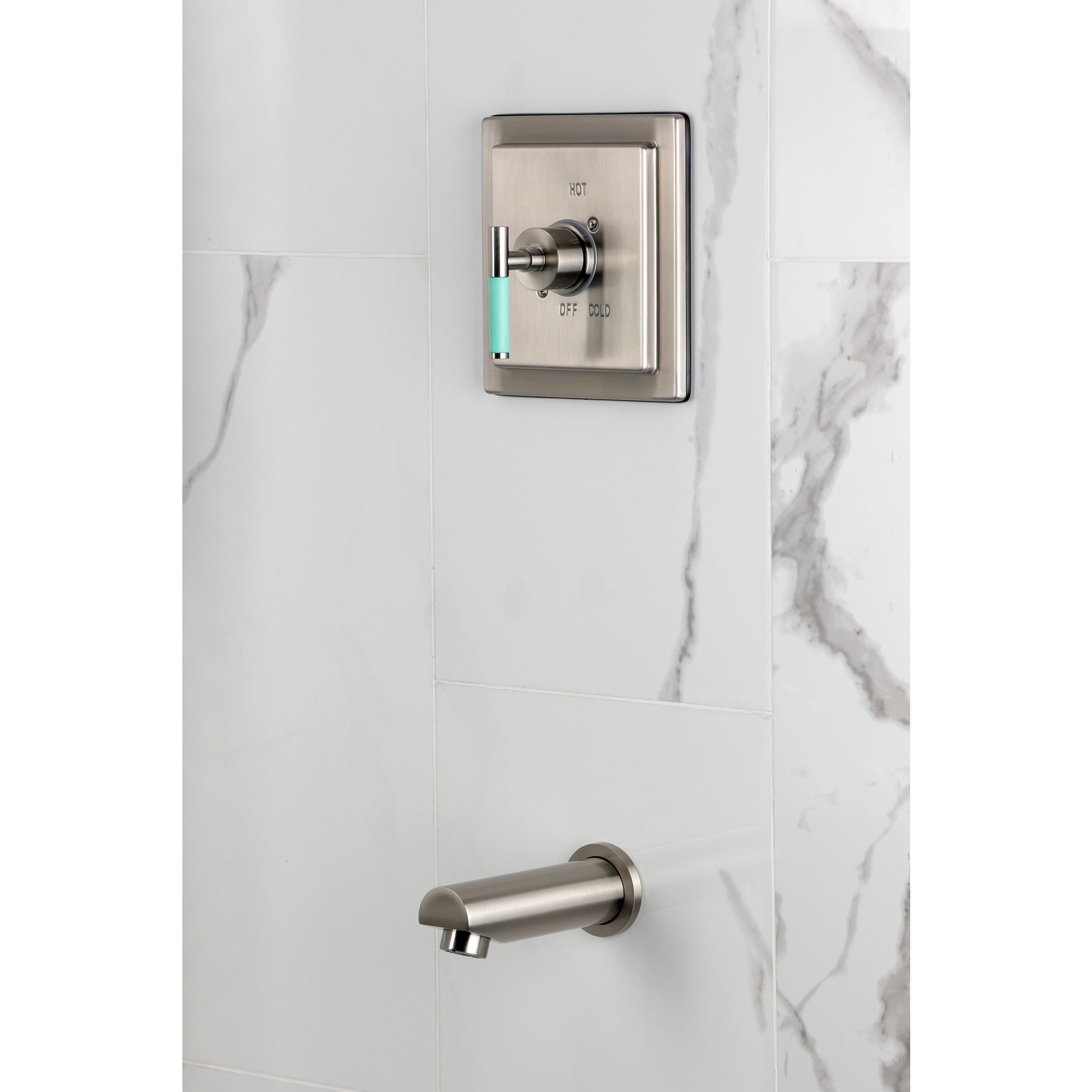 Kingston Brass KB8658CKLTO Kaiser Single-Handle Pressure Balanced Tub Faucet in Brushed Nickel