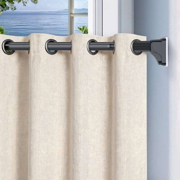 Tension Curtain Rod 40-166 inch(3.33-13.83 ft), Adjustable Spring Shower Rod, No Drilling for Window, Bathroom or Patio