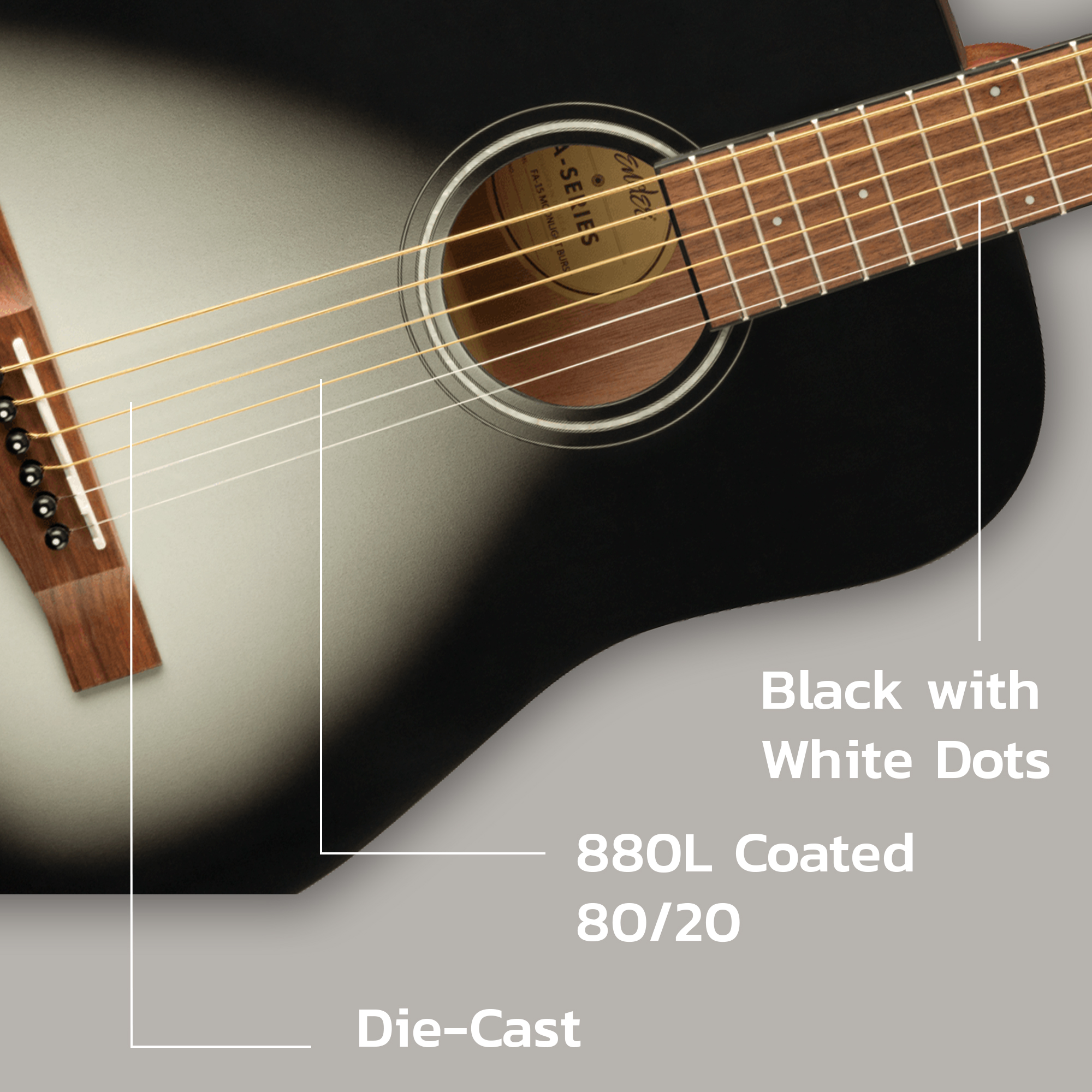 Fender FA-15 3/4-Scale Kids Steel String Acoustic Guitar - Moonlight Burst w/ Gig Bag