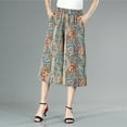 thumbnail image 3 of Pants For Women Fashionable Printed Elastic Waist Thin Wide Leg High Waisted Skirt Trousers, 3 of 3
