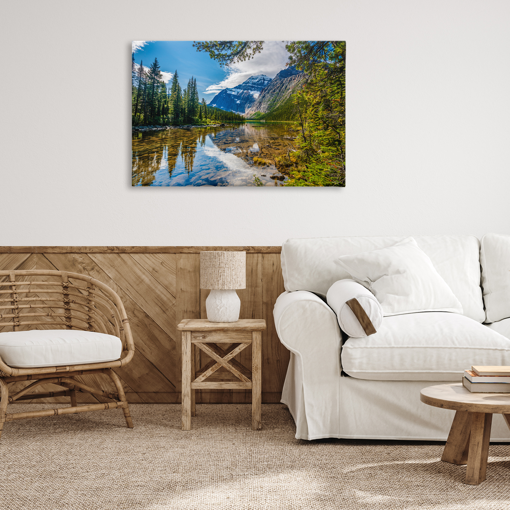 Stupell Industries Mountain Valley's Stream Landscape & Nature Photography Wrapped Canvas Art Print Wall Art, 36 x 24