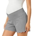thumbnail image 5 of Cavosen Womens Walking Shorts Viscose Under The Belly Over The Belly Loose Maternity Shorts Wide Leg Pregnancy Shorts Solid Soft Summer Casual Pants, 5 of 9
