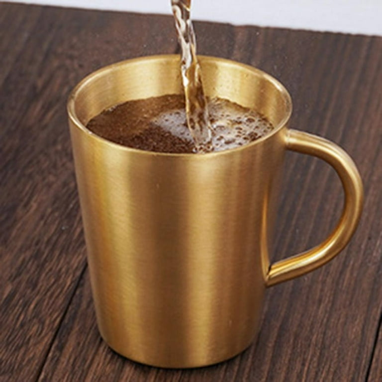 304 Stainless Steel Coffee Mugs Portable Cups Heat Insulation Anti-fall  Thermos Mug Home with Cover and Handle Mug