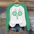 thumbnail image 4 of Xuyuer St. Patrick's Day Sweatshirt for Women Irish Shamrock Pullover Shirts Tops Raglan Sleeve Lucky Leaf Clover Shirt, 4 of 5