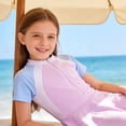 thumbnail image 5 of Girls One Piece Swimsuit Skirted Kids Bathing Suits Zipper Short Sleeves Swimwear Girls Swim Dress, 5 of 7